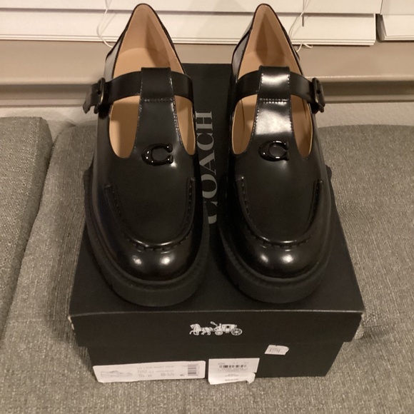 COACH Women's Liv Leather Mary Jane Flats, size 10 - Picture 6 of 11